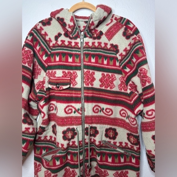 Vintage Mulberry Street Full Zip Aztec Print Fleece Jacket Women’s Large - Picture 3 of 15